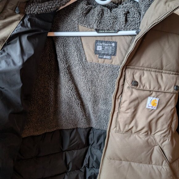 Men's CARHARTT Montana Loose Fit Down Rain Defender Jacket Size Large - Picture 3 of 4